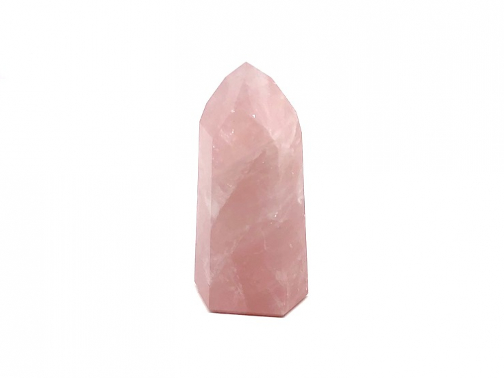 Pointe de quartz rose polie