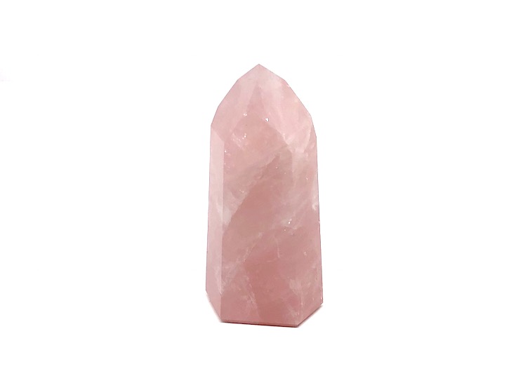 Pointe de quartz rose polie