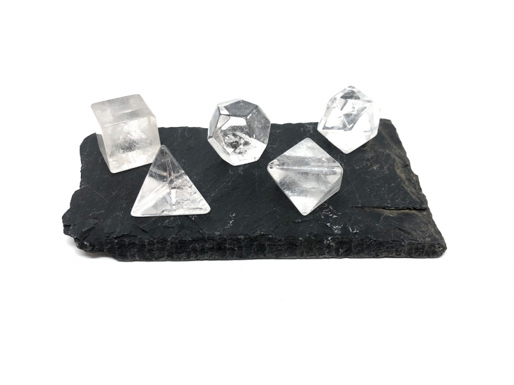 Solides de platon en cristal de roche